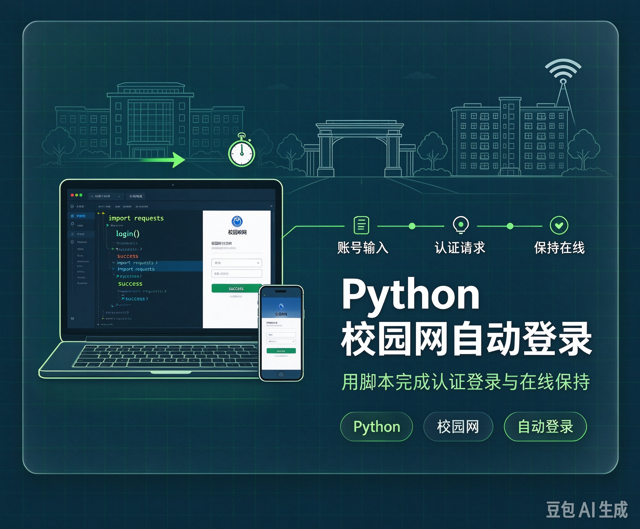 利用Python程序实现校园网自动认证登录
