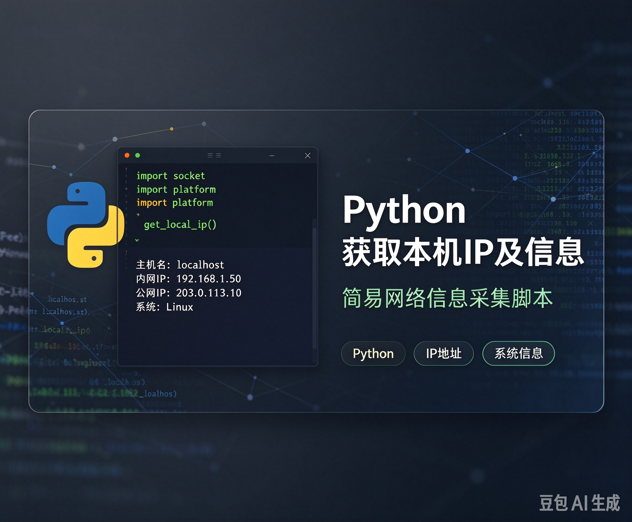 利用Python编写识别本机IP及IP信息的程序